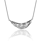 JEAN RACHEL JEWELRY 925 Sterling Silver Shield Necklace Statement With Marquise Shaped Cubic Zirconia CZ Hypoallergenic Nickel and Lead-free Artisan Handcrafted Designer Collection