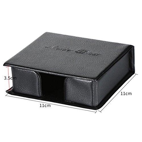 Zubita Notes Case, Notes Organizers Desktop Organizer Supplies Leather Name Cards Holder with Cover Imitation Leather Surface ( Black )