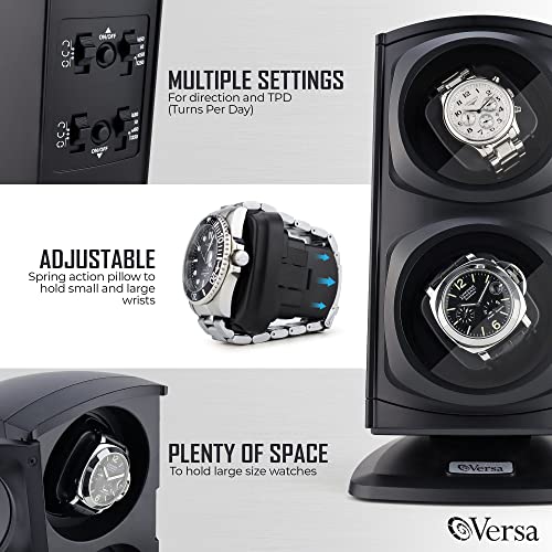 Watch Winder, Double Watch Winders for Automatic Watches, Watch Winder for Rolexs by Versa - Japanese Motor - No Magnetization