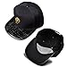 NUKI Unisex 3d Metal Stud Adjustable Flat Bill Snapback Baseball Punk Cap Hat[Black]