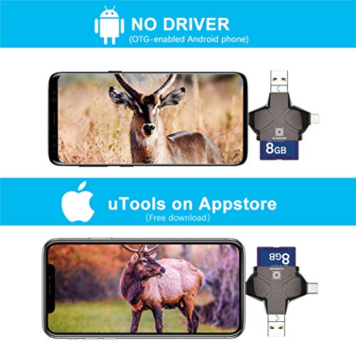 image for Climbose Trail Camera SD Card Reader Fits Android iPhone iPad Mac MP3 
