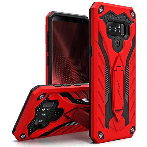 Zizo Static Series Compatible with Samsung Galaxy Note 8 Case Military Grade Drop Tested with Built in Kickstand RED Black (Best Color For Note 8)