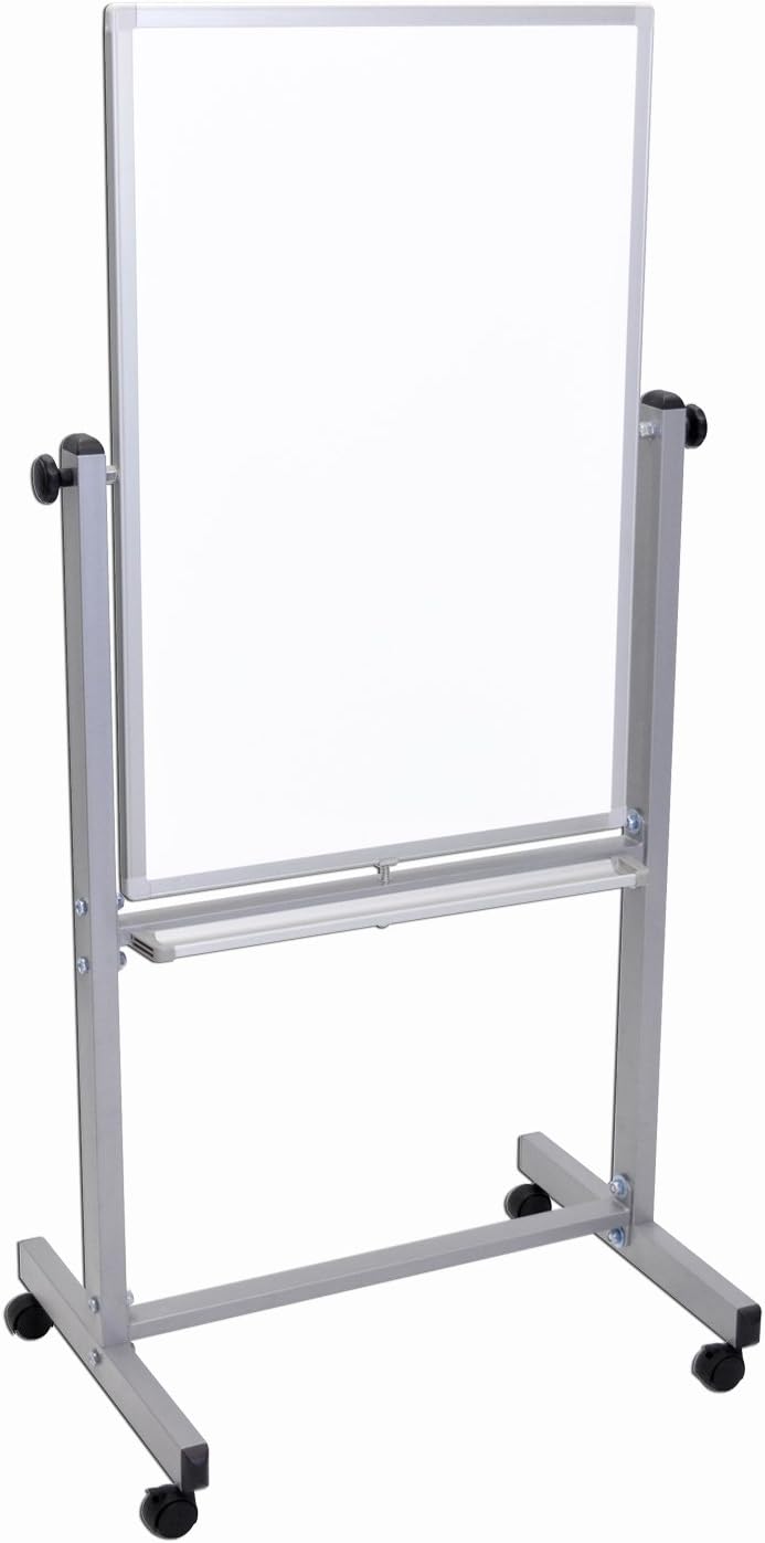 Offex Large Rolling Reversible Dry Erase Whiteboard Easel for