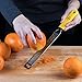 Lemon Zester & Cheese Grater Stainless Steel – Antibacterial Cover Blade, Ergonomic Non-Slip Silicone Handle, Professional Zesting Tool, BONUS Cleaning Brush - yellow