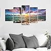 Ocean Beach Wall Art Canvas Print Sea Picture Painting Home Living Room Bedroom Office Decor Sunset (Over Size 60inch x…