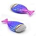 Sunbowstar Multifunction Mermaid Fish Scale Makeup Brush New Fashionable Style Fishtail Bottom Brush Powder Cheeks Blush Makeup Cosmetic Brushes Tool (1pcs Purple)