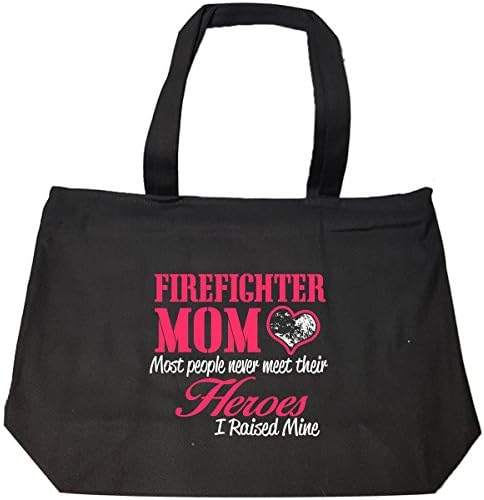 Firefighter Mom Raised My Hero - Tote Bag With Zip