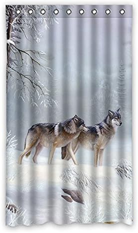 Vishdk Custom Wolf Wolf Window Curtain Window Curtain Light Proof Polyester Brand For Bedroom Or Living Room 50 Zentimeters x 84 Zentimeters (1-Pack), polyurethane, b, 50(inches) x84(inches)