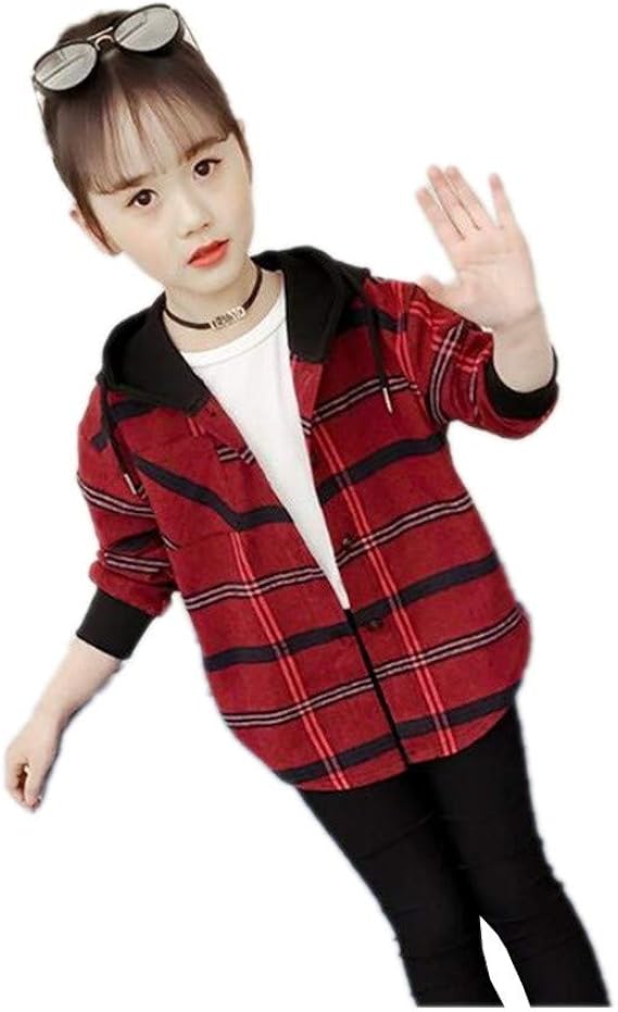 Amazon Mariah マリア 子供服 長袖シャツ チェックシャツ ロング丈 長袖ブラウス パーカー フード付き こども服 トップス チェック柄 前開き 羽織ピンク130cm シャツ ブラウス 通販