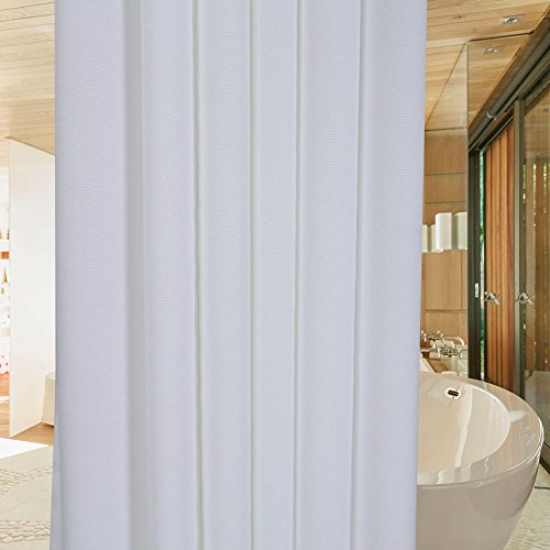 UFRIDAY White Shower Curtain Liner 75 Inch Long, Fabric Shower Curtain
