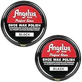 Angelus Shoe Wax Polish Black 2 Pack
