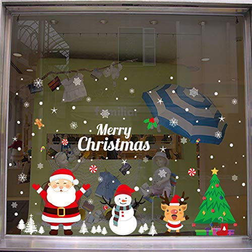 image for AMS 197 Pieces Christmas Decoration Baubles Snowflakes PVC Window Clin