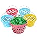 Plastic Easter Baskets 5pcs with Easter Grass 50g for Kids Easter Eggs Hunting