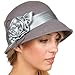 Sakkas Marilyn Vintage Style Wool Cloche Bucket Winter Hat with Satin Flower