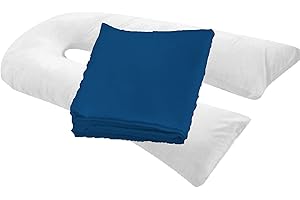 MoonRest Pregnancy Full Body Pillow Cover U-Shaped – Universal Fit U Replacement Cover for Maternity Pillow (Navy)
