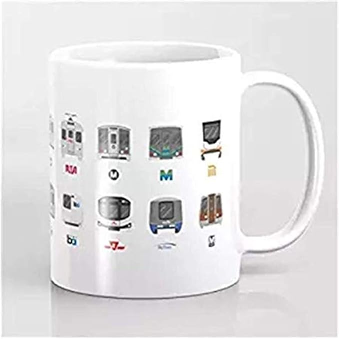 Amazon Co Jp 地下鉄アイコンコーヒーマグカップ イラストマグカップ コラージュカップ ホーム キッチン