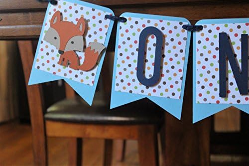 Highchair banner - One banner - Woodland Fox One - First Birthday Banner - FOX banner - 1st Birthday banner - party banner