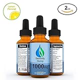 Serenity Hemp Oil - 2 fl oz 1000 mg (Lemon) - Certified Organic - Relief for Stress, Inflammation, Pain, Sleep, Anxiety, Depression, Nausea - Rich in Vitamin E, Vitamin B, Omega 3,6,9 and More!