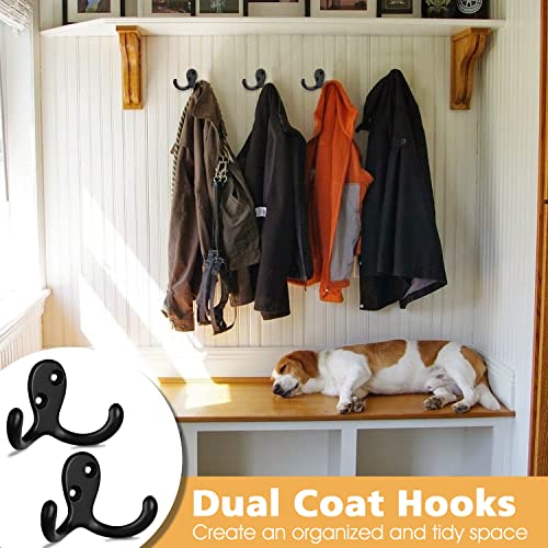 ACMETOP 15 Pack Coat Hooks Wall Mounted with 60 Screws, Heavy Duty Dual