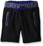 U.S. Polo Assn. Big Boys French Terry Drawstring Short, Black, 10/12