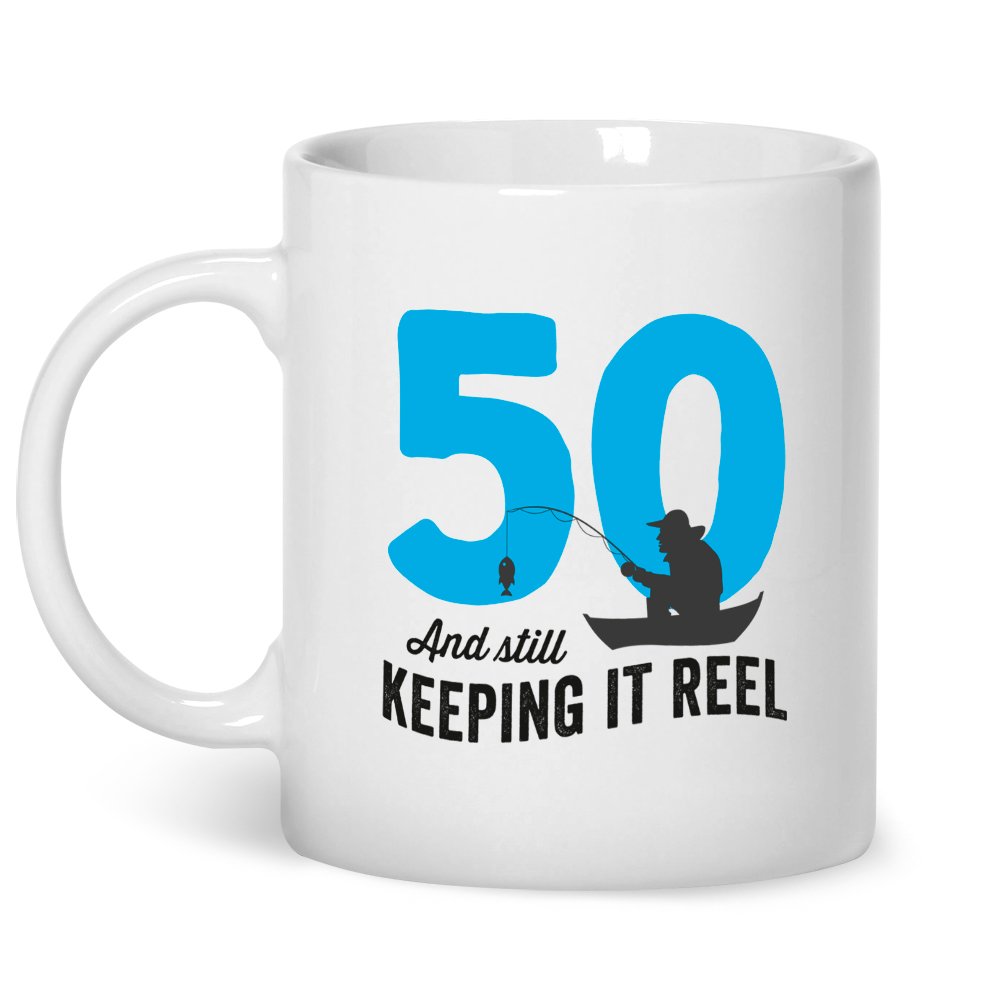 50th Birthday Fishing Angling Mug Gift 10oz