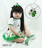 Pinky Realistic 22 Inch 55cm Soft Vinyl Reborn Baby Girl Toddler Real Looking Lifelike Newborn Doll Toddler Silicone Babies with Clothes Xmas Gift