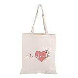JXGZSO Nurse Heartbeat Tote Bag Nurse Appreciation