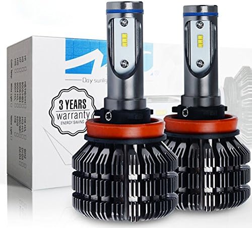 LED Headlight Bulbs H11 H8 H9, 50W 6000LM 6K Cool White, Fanless design, Hi/Lo Beam Car LED Headlight - 1 years Warranty