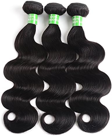 Brazilian Human Hair Bundles With Closure - 100% Unprocessed 7A Brazilian Body Wave Human Virgin Hair Bundles With Free Part Swiss Lace Closure Natural Color