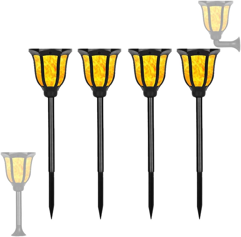 ZYRAY Solar Pathway Torch Lights with Flickering Flames IP65 Waterproof