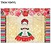 Funnytree 7X5FT Mexican Girl Frida Kahlo Backdrop Colorful Stripes Dress-up Flowers Fiesta Background for Mexico Princess Birthday Party Banner Decoration Photo Booth Studio Props