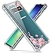 Hocase Galaxy S10 Case, Clear Hard Plastic Back Cover+Shockproof TPU Rubber Bumper Corners Hybrid Slim Protective Case for Samsung Galaxy S10 (SM-G973U) 6.1-inch 2019 - Rose Gold Flowers