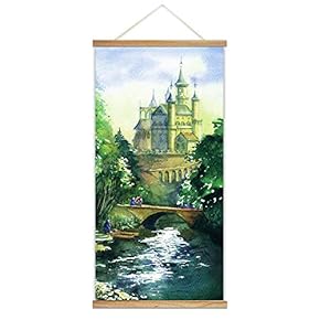 Hanging Poster NO Magnetic Wooden Framed, Beautiful Green Life Forest Home Wall Canvas Prints Decoration Ready to Hang - 18"x36"