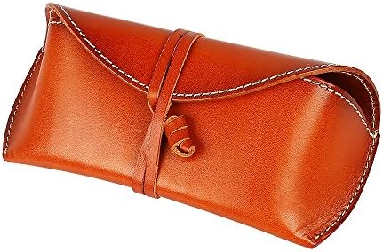 Travables Classic Leather Sunglasses Hard Eyeglass Case Holder (Brown)