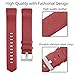 Henoda Fitbit Charge 2 Bands, Red Classic Genuine Leather Replacement Wristband for Fitbit Charge 2 Fitness Strap Smartwatch Women