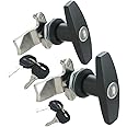 2PCS T Handle Lock Keyed Alike RV Garage Cabinets Letter-Box Drawer Black