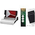 Fellowes Binding Machine Pulsar E Electric Comb Binding (5216701) with 200 Black Linen Presentation Covers (5217001)