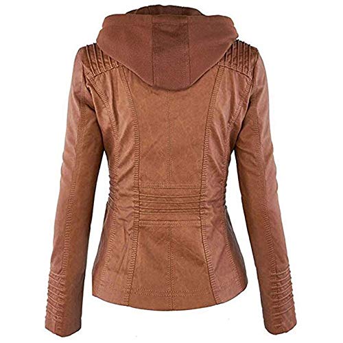Newbestyle-Kapuzen-Kunstleder-Damen-Jacke-mit-Reissverschluss-Motorradjacke-Bikerjacke-Kapuzenjacke-Uebergangsjacke-Ladies-Oberbekleidung-Normale-EU-Groesse
