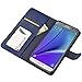 Note 5 Case, Abacus24-7 Samsung Galaxy Note 5 Wallet with Flip Cover and Stand, Blue