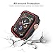 Alritz Compatible Apple Watch Case Series 4 44mm, Shock Resistant Bumper Cover Rugged Protective Case Apple Watch Series 4 (Black Red)