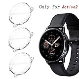 KPYJA for Samsung Galaxy Watch Active 2 44mm Screen Protector, All-Around TPU Anti-Scratch Flexible Case Soft Protective Bumper Cover for Galaxy Watch Active 2 Smartwatch (Clear/Clear/Clear, 44mm)