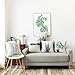 YeeJu Set of 4 Green Plant Throw Pillow Covers Decorative Cotton Linen Square Outdoor Cushion Cover Sofa Home Pillow Covers 16x16 Inch