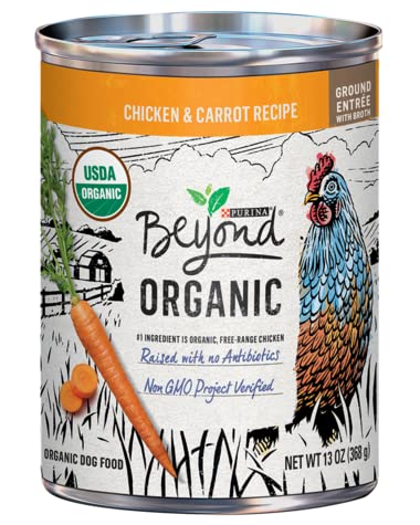 BEYOND WET DOG FOOD BEYOND ORGANIC CHICKEN & CARROT RECIPE GROUND ENTRÉE WITH BROTH NATURAL WET DOG FOOD