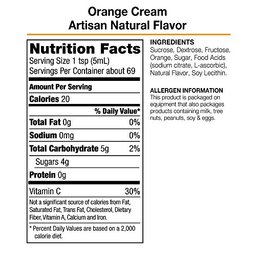 Amoretti Natural Artisan Flavor Creamsicle Orange Cream, 5.78 Fluid Ounce