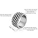 Chryssa Youree Men's Retro Design Jewelry Wedding Band Woven Titanium Steel Silver Rings 7 to 12(DJZ-1) (Size 8)