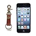 Richbud Genuine Leather Keychain Fob Scissor Swivel Hook Snap Solid Metal Bronze with 3 Detachable Key Rings Lanyard Handmade