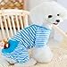 Puppy Clothes,Haoricu Small Pet Stripes Pajamas Jumpsuits Coat Apparel Clothing (XS, Blue)