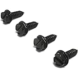 Rustproof Black License Plate Screws for Securing License Plates, Frames and Covers on Cars and Trucks (Black Zinc Plated)