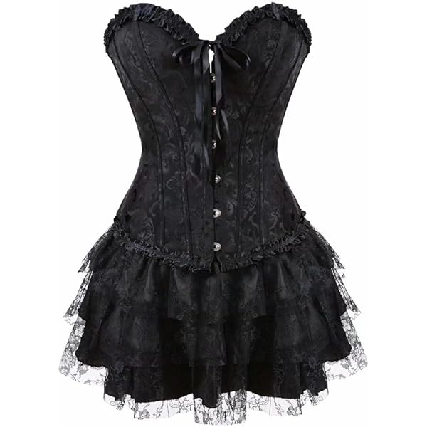 Amazon.com: Grebrafan Women Corset Skirt Vintage Palace Jacquard
