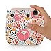 Woodmin Compatible PU Leather Camera Case for Fujifilm Instax Mini 9 8 8+ Camera with Shoulder Strap(Elegant Flower)